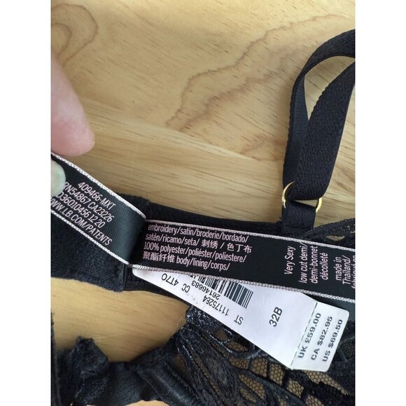 Victoria's Secret Butterfly Luxe Lingerie Sheer Demi Bra Wired Black Sexy NWT - Picture 8 of 9